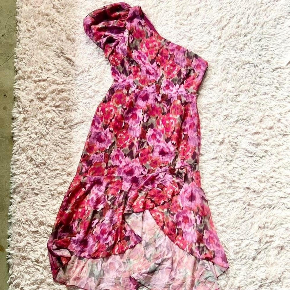 Showpo Floral Ruffle Whimsical Puff Sleeve Dress Women's 8 Fairy Core Goddess